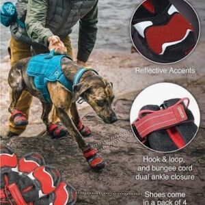 Kurgo Blaze Cross Pet Footwear in Red and Black